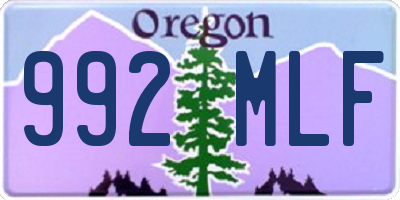 OR license plate 992MLF