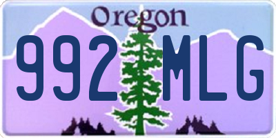 OR license plate 992MLG