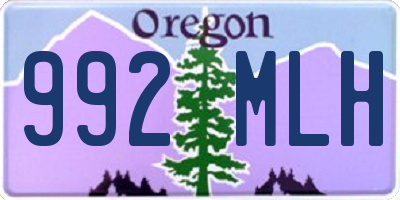 OR license plate 992MLH