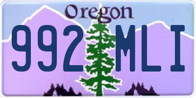 OR license plate 992MLI