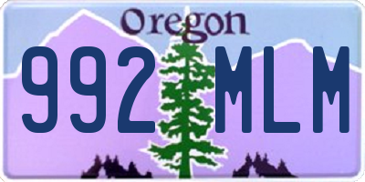 OR license plate 992MLM