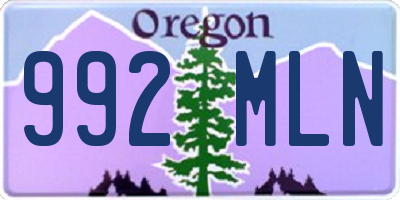 OR license plate 992MLN