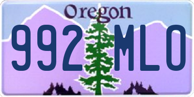 OR license plate 992MLO