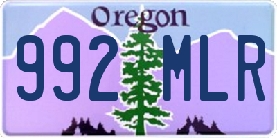 OR license plate 992MLR