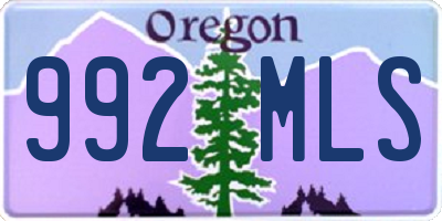 OR license plate 992MLS