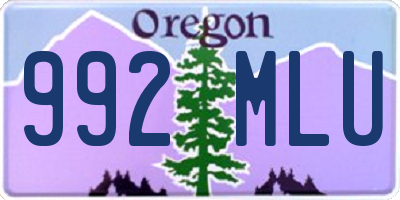 OR license plate 992MLU