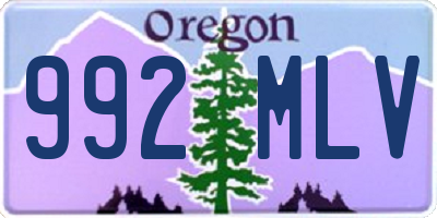 OR license plate 992MLV