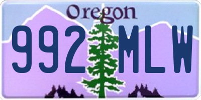 OR license plate 992MLW