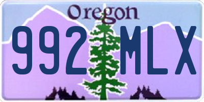 OR license plate 992MLX