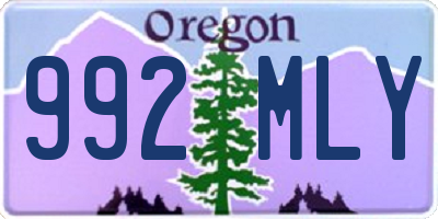 OR license plate 992MLY