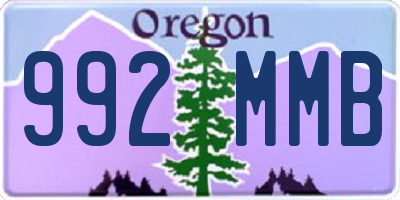 OR license plate 992MMB