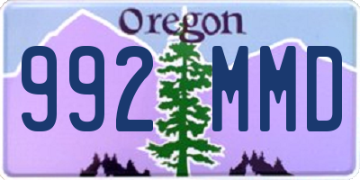 OR license plate 992MMD