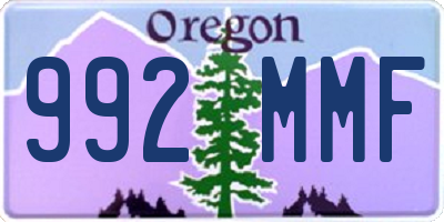 OR license plate 992MMF