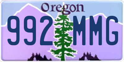 OR license plate 992MMG