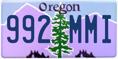 OR license plate 992MMI