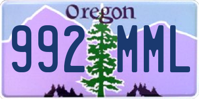 OR license plate 992MML