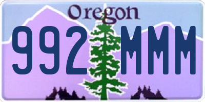 OR license plate 992MMM