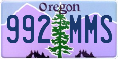 OR license plate 992MMS