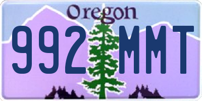 OR license plate 992MMT