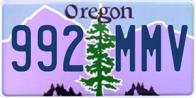 OR license plate 992MMV