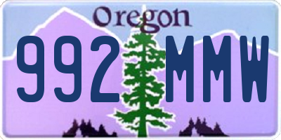 OR license plate 992MMW