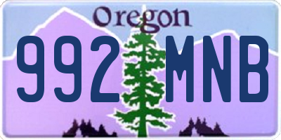 OR license plate 992MNB