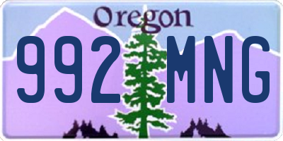 OR license plate 992MNG