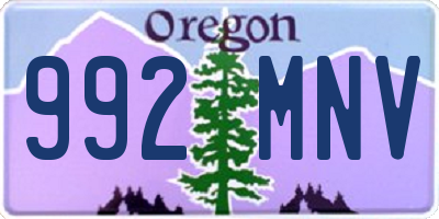 OR license plate 992MNV