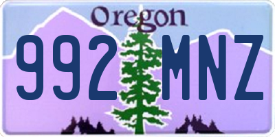 OR license plate 992MNZ