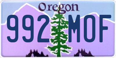 OR license plate 992MOF