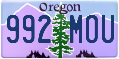 OR license plate 992MOU