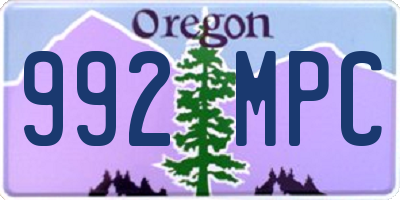 OR license plate 992MPC