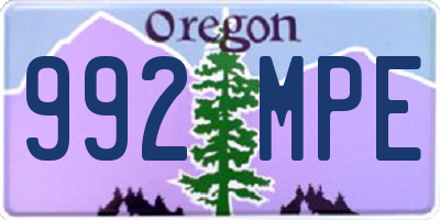 OR license plate 992MPE