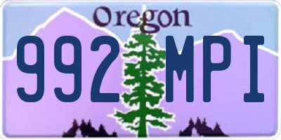 OR license plate 992MPI