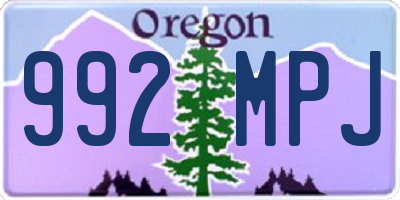 OR license plate 992MPJ