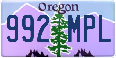 OR license plate 992MPL