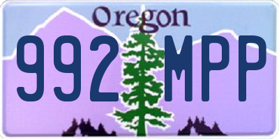 OR license plate 992MPP