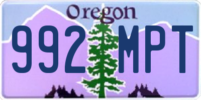 OR license plate 992MPT