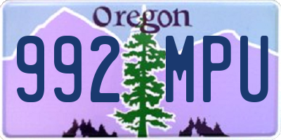 OR license plate 992MPU