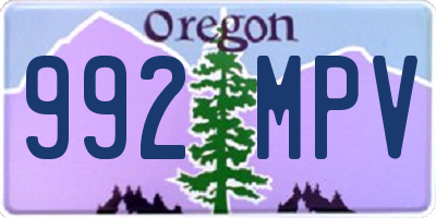 OR license plate 992MPV