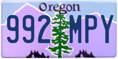 OR license plate 992MPY