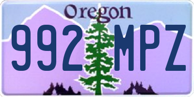 OR license plate 992MPZ