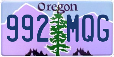 OR license plate 992MQG