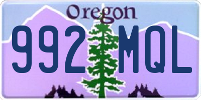 OR license plate 992MQL