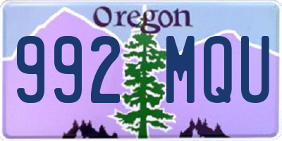 OR license plate 992MQU