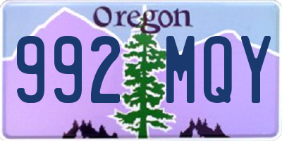 OR license plate 992MQY