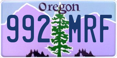 OR license plate 992MRF