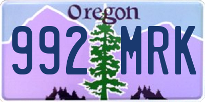 OR license plate 992MRK