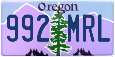 OR license plate 992MRL