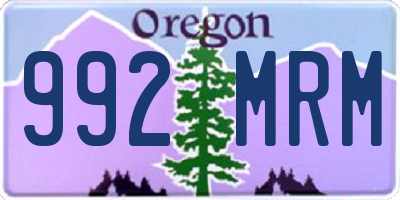 OR license plate 992MRM